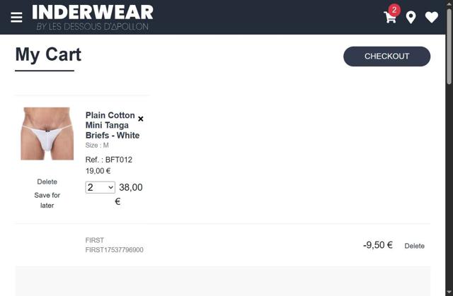 Inderwear checkout page showing Inderwear discount code box | Screenshot taken by SimplyCodes community member on Aug 3, 2025