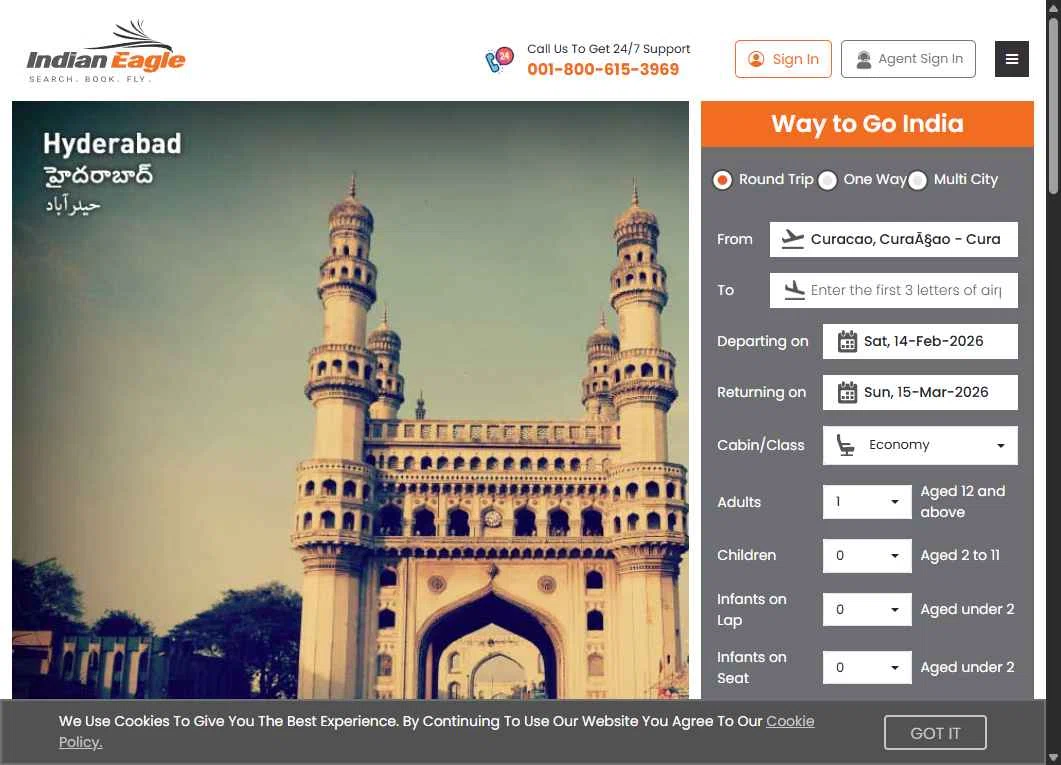 Indian Eagle checkout page showing Indian Eagle coupon code box | Screenshot taken by SimplyCodes community member on Jan 29, 2026
