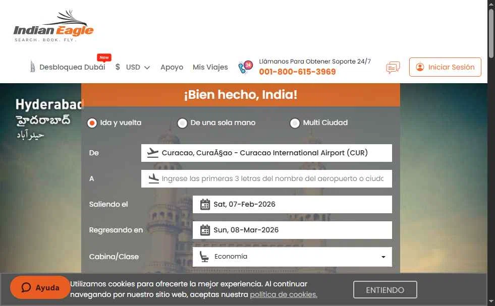 Indian Eagle checkout page showing Indian Eagle coupon code box | Screenshot taken by SimplyCodes community member on Jan 18, 2026