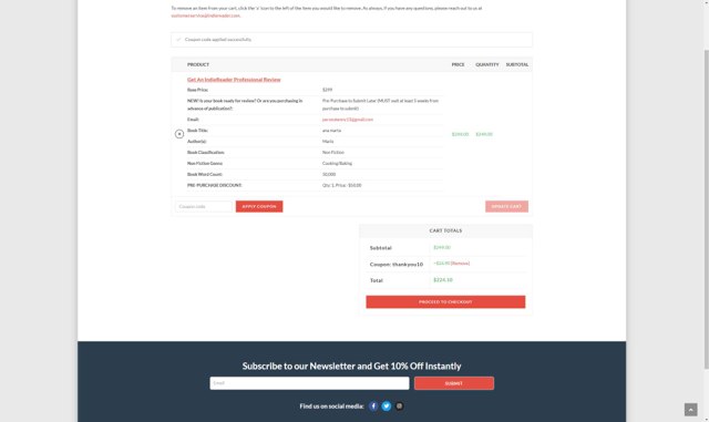 IndieReader checkout page showing IndieReader coupon code box | Screenshot taken by SimplyCodes community member on Mar 31, 2025