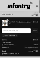 ALINAALINA27M coupon verification screenshot