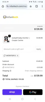 MONITOR10 coupon verification screenshot