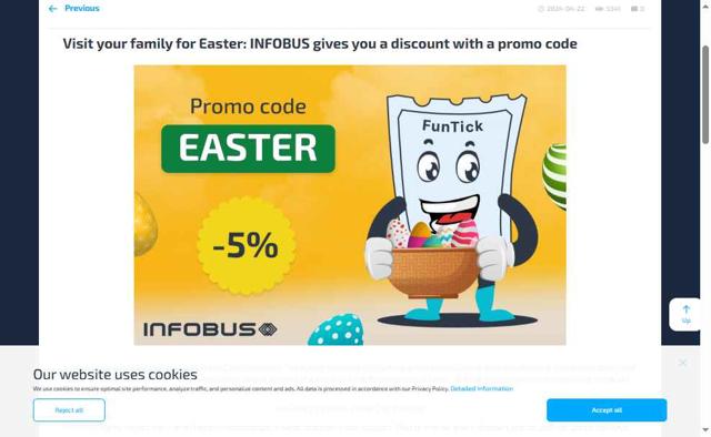 Infobus checkout page showing Infobus promo code box | Screenshot taken by SimplyCodes community member on Sep 9, 2025