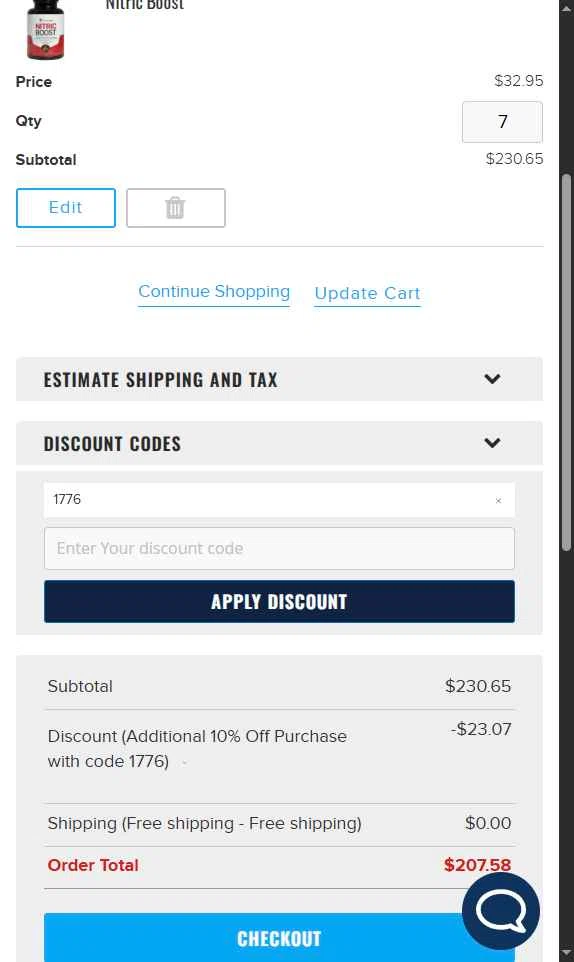 Infowars Store checkout page showing Infowars Store promo code box | Screenshot taken by SimplyCodes community member on Oct 25, 2025