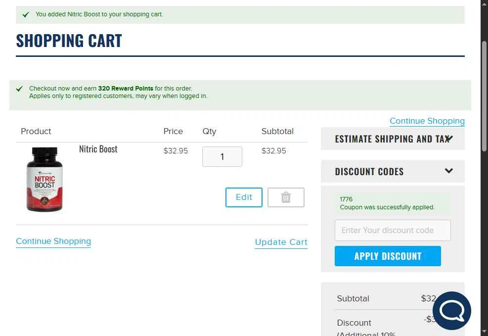 Infowars Store checkout page showing Infowars Store promo code box | Screenshot taken by SimplyCodes community member on Oct 25, 2025
