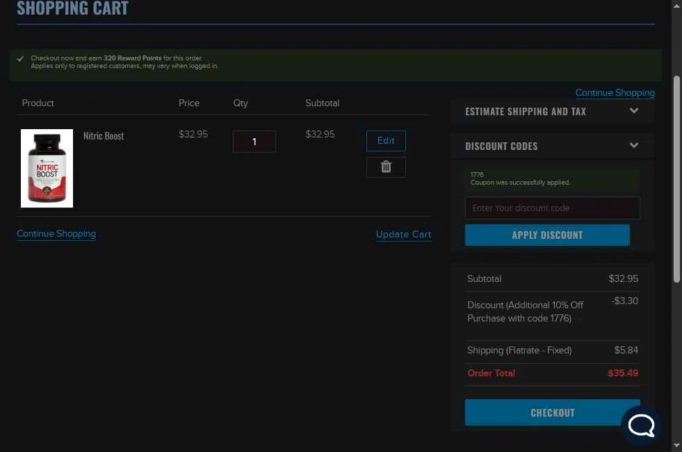 Infowars Store checkout page showing Infowars Store promo code box | Screenshot taken by SimplyCodes community member on Aug 28, 2025