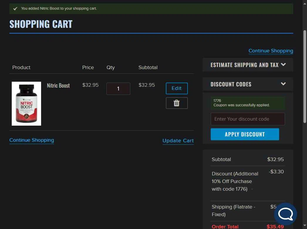 Infowars Store checkout page showing Infowars Store promo code box | Screenshot taken by SimplyCodes community member on Sep 26, 2025