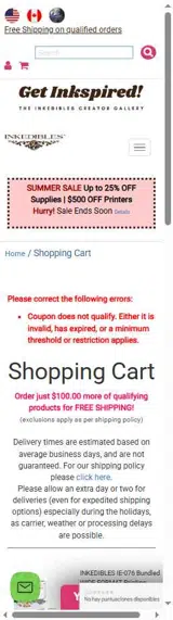 JULY4 coupon verification screenshot