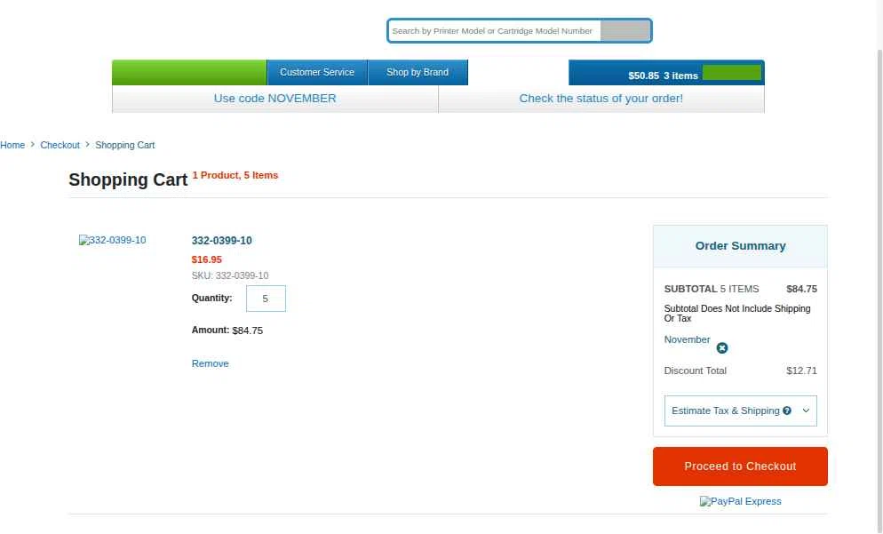 Inkjetsuperstore.com checkout page showing Inkjetsuperstore.com promo code box | Screenshot taken by SimplyCodes community member on Dec 3, 2025
