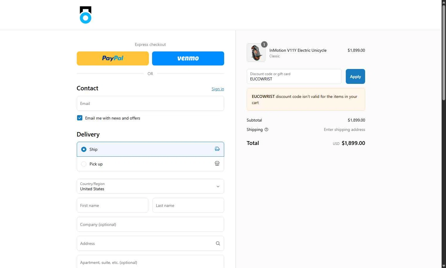 InMotion checkout page showing InMotion coupon code box | Screenshot taken by SimplyCodes community member on Sep 16, 2025