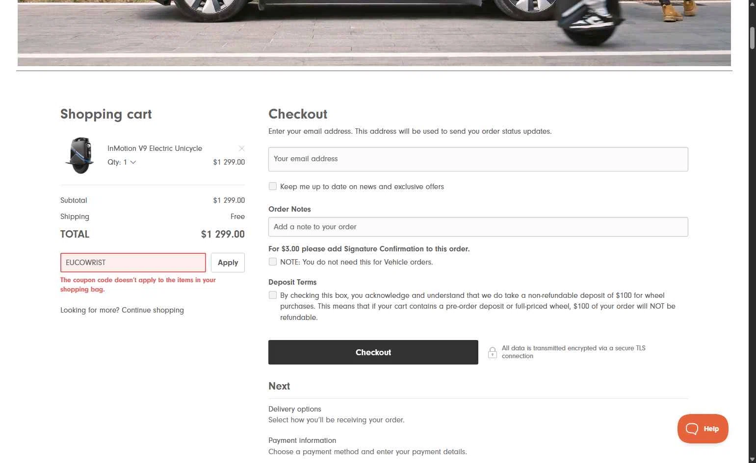 InMotion checkout page showing InMotion coupon code box | Screenshot taken by SimplyCodes community member on Nov 12, 2025