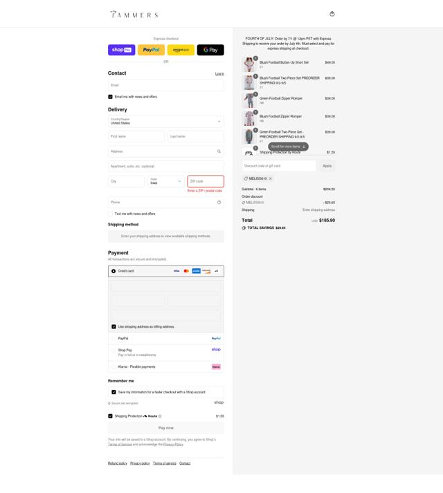 In My Jammers checkout page showing In My Jammers discount code box | Screenshot taken by SimplyCodes community member on Aug 26, 2025