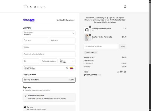 In My Jammers checkout page showing In My Jammers discount code box | Screenshot taken by SimplyCodes community member on Aug 21, 2025