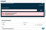 In-Shape coupon verification screenshot