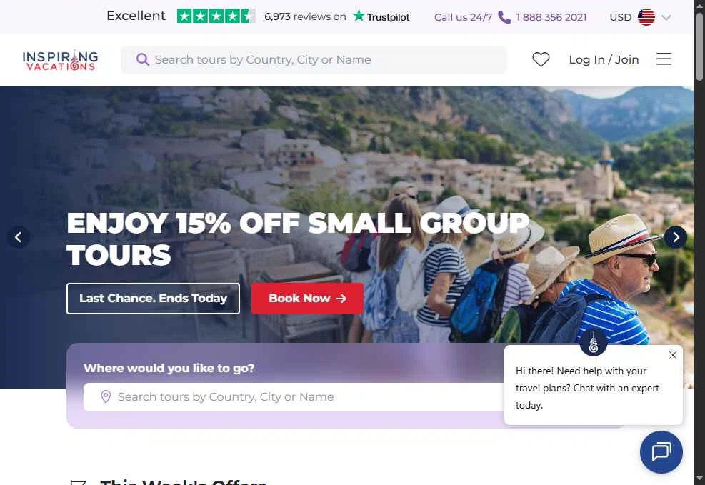 Inspiring Vacations checkout page showing Inspiring Vacations discount code box | Screenshot taken by SimplyCodes community member on Jan 9, 2026