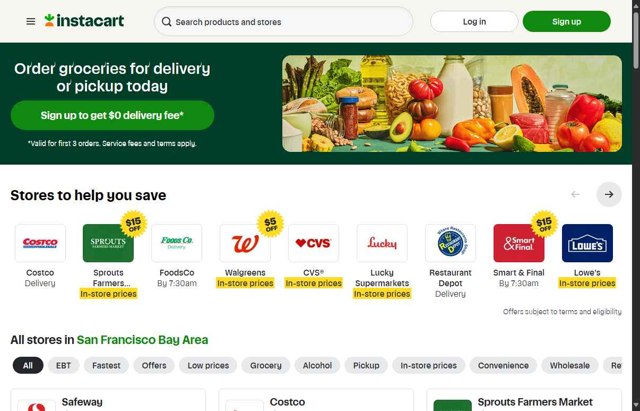 Instacart checkout page showing Instacart promo code box | Screenshot taken by SimplyCodes community member on Aug 24, 2025
