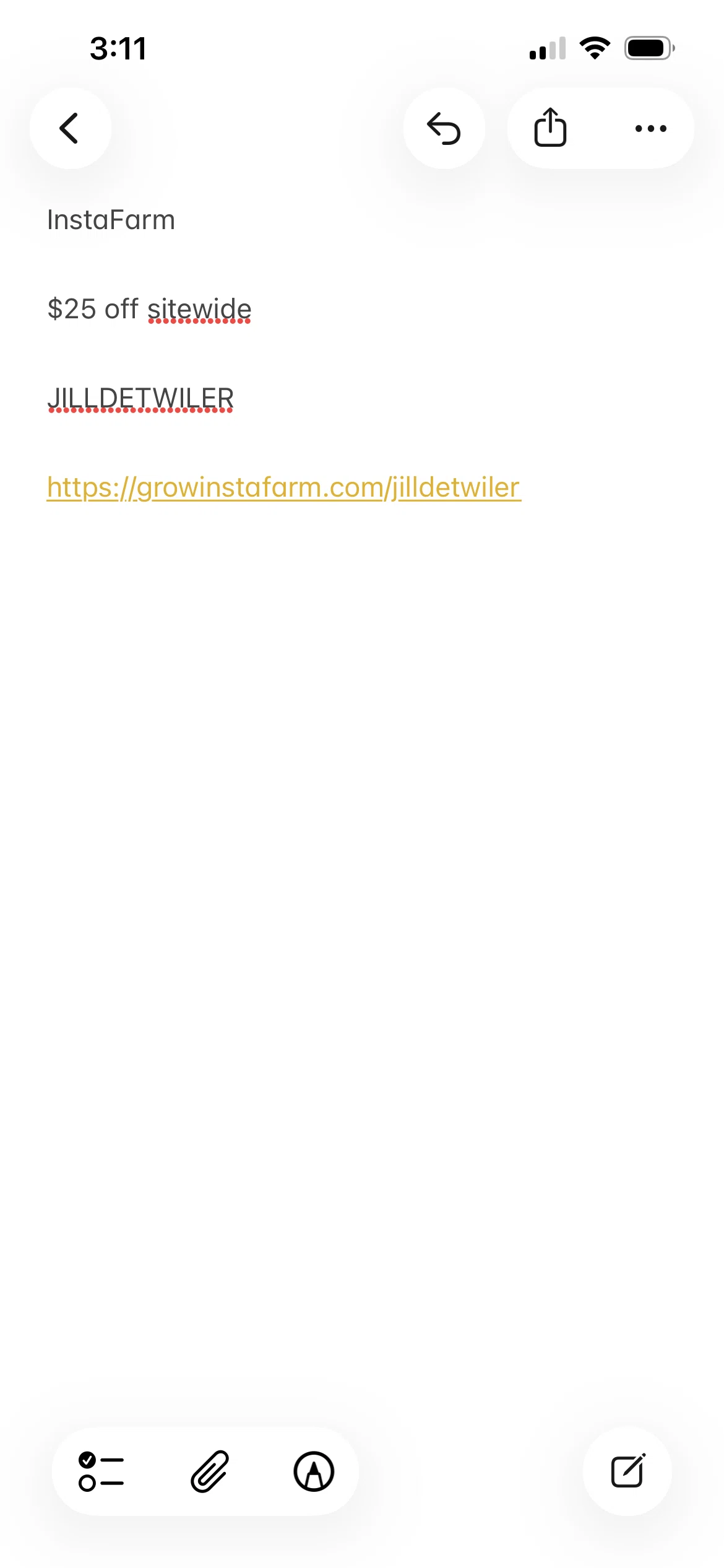 Instafarm promo code screenshot showing code JILLDETWILER applied at Instafarm checkout page. Uploaded by SimplyCodes community member SmartExpert8091 on May 26, 2026