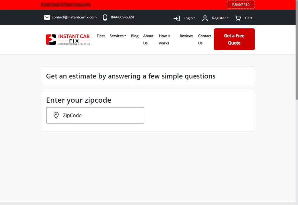 Instant Car Fix checkout page showing Instant Car Fix promo code box | Screenshot taken by SimplyCodes community member on May 21, 2025