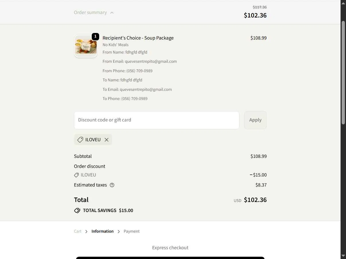 Instead of Flowers checkout page showing Instead of Flowers discount code box | Screenshot taken by SimplyCodes community member on Feb 5, 2026