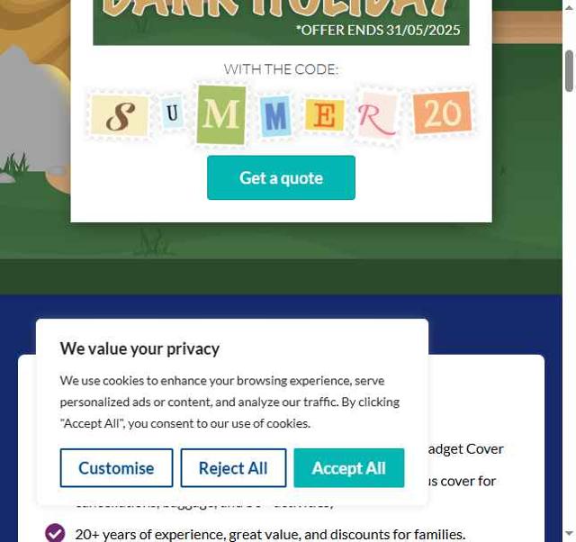 insurefor.com checkout page showing insurefor.com promo code box | Screenshot taken by SimplyCodes community member on May 18, 2025