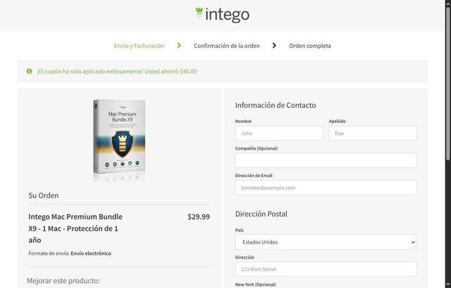 Intego checkout page showing Intego coupon code box | Screenshot taken by SimplyCodes community member on Jun 29, 2025