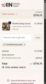 IONARRUDISILLXIIN coupon verification screenshot
