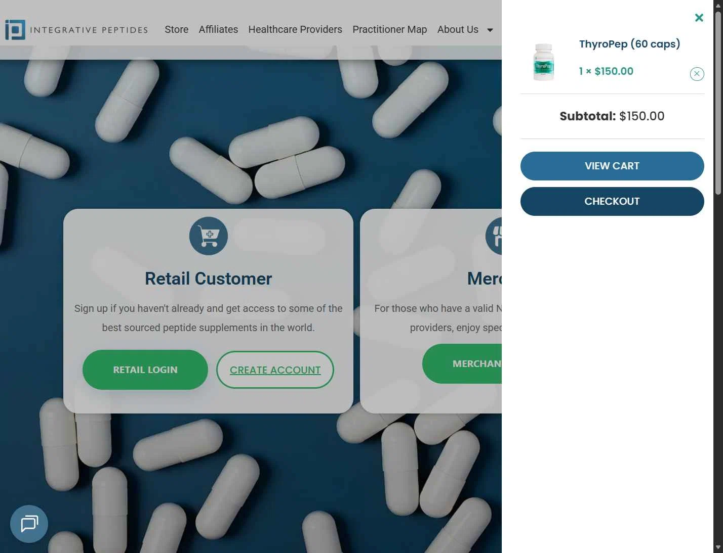 Integrative Peptides checkout page showing Integrative Peptides coupon code box | Screenshot taken by SimplyCodes community member on Jan 26, 2026