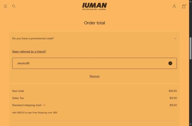 Intimissimi checkout page showing Intimissimi promo code box | Screenshot taken by SimplyCodes community member on Aug 21, 2025