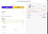 IN YOUR FACE SKINCARE coupon verification screenshot