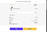 IN YOUR FACE SKINCARE coupon verification screenshot