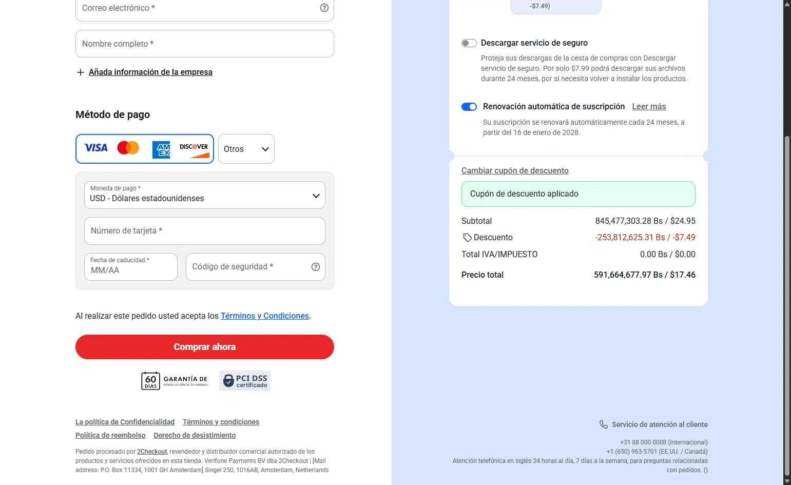 IObit checkout page showing IObit coupon code box | Screenshot taken by SimplyCodes community member on Jan 16, 2026