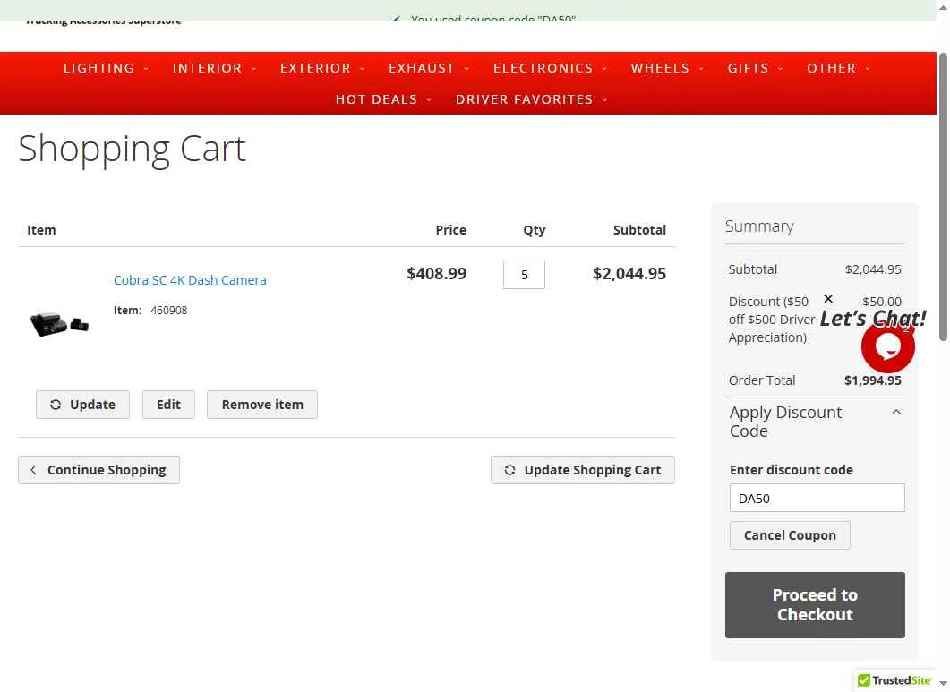Iowa80.com checkout page showing Iowa80.com discount code box | Screenshot taken by SimplyCodes community member on Sep 15, 2025