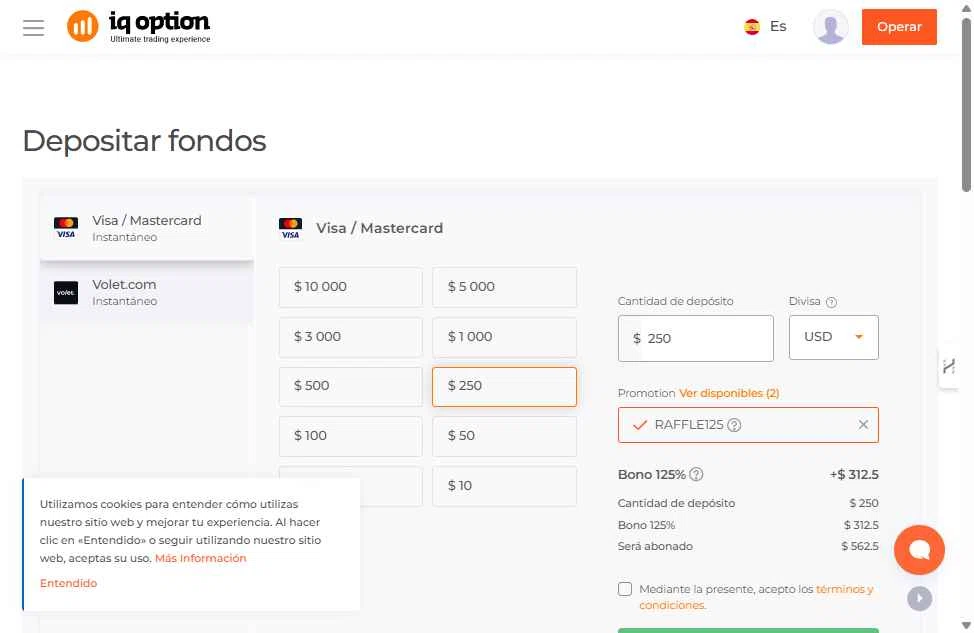 IQ Option checkout page showing IQ Option promo code box | Screenshot taken by SimplyCodes community member on Dec 9, 2025