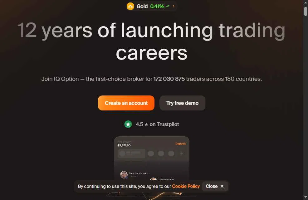 IQ Option checkout page showing IQ Option promo code box | Screenshot taken by SimplyCodes community member on Dec 24, 2025