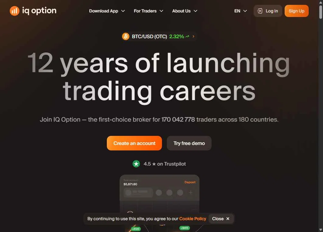 IQ Option checkout page showing IQ Option promo code box | Screenshot taken by SimplyCodes community member on Nov 19, 2025