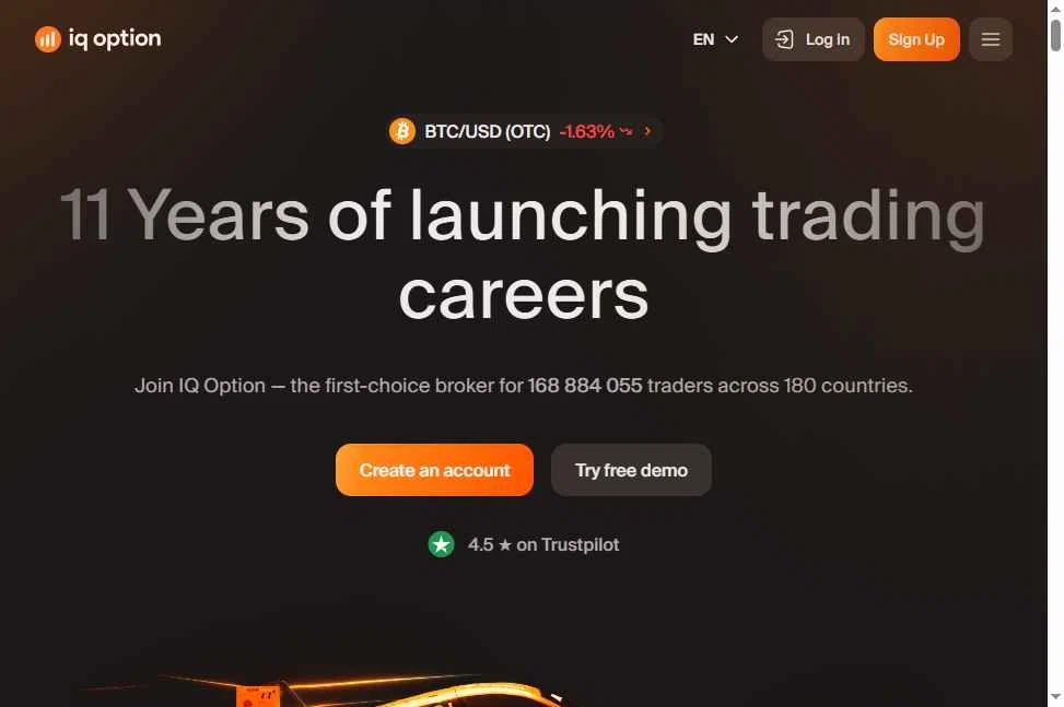 IQ Option checkout page showing IQ Option promo code box | Screenshot taken by SimplyCodes community member on Oct 30, 2025