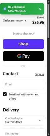 STACYKEIBLER coupon verification screenshot