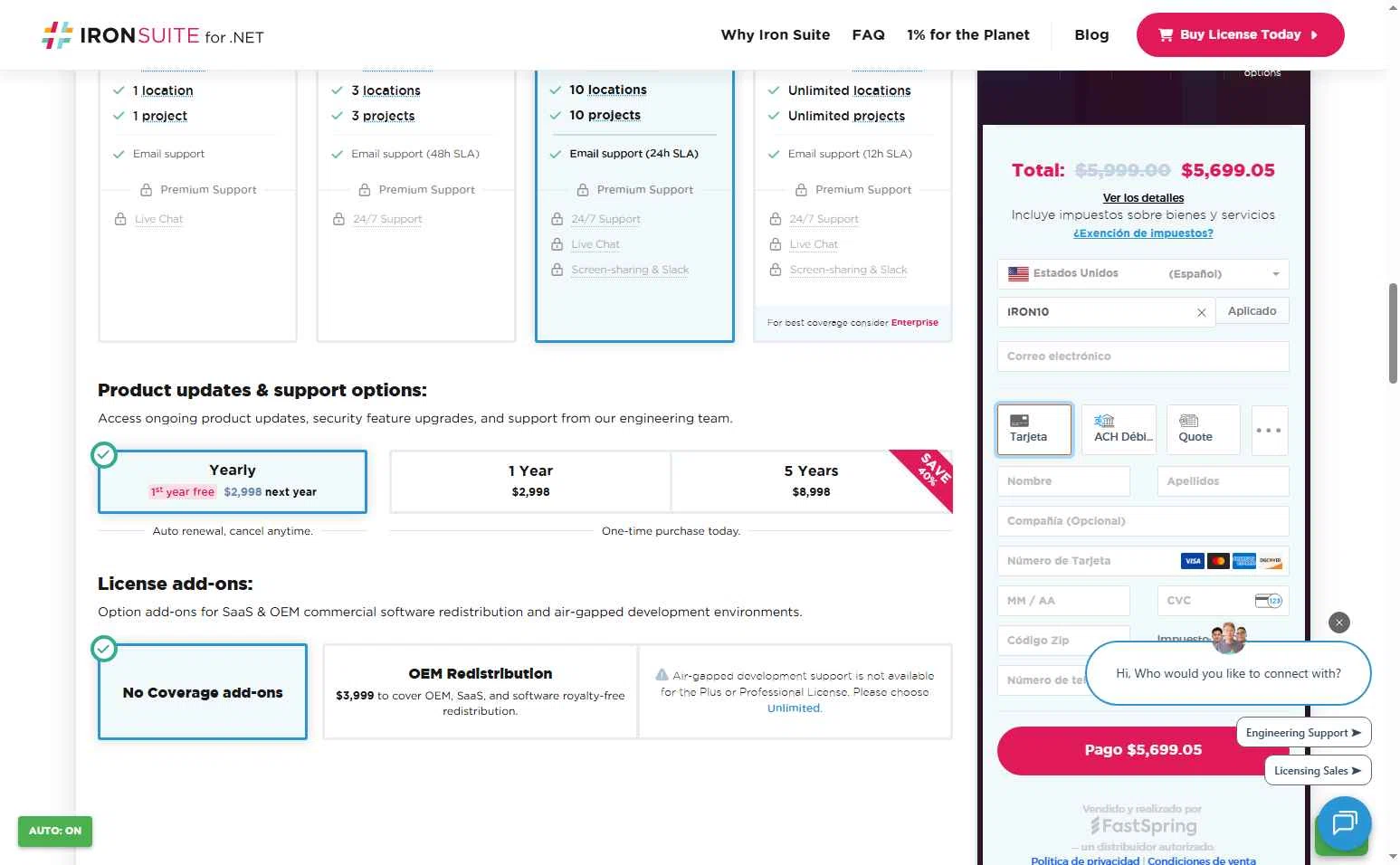 Iron Software checkout page showing Iron Software promo code box | Screenshot taken by SimplyCodes community member on Nov 8, 2025