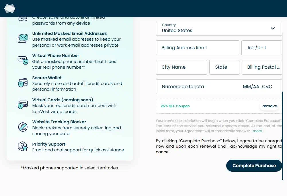 IronVest checkout page showing IronVest promo code box | Screenshot taken by SimplyCodes community member on Oct 16, 2025