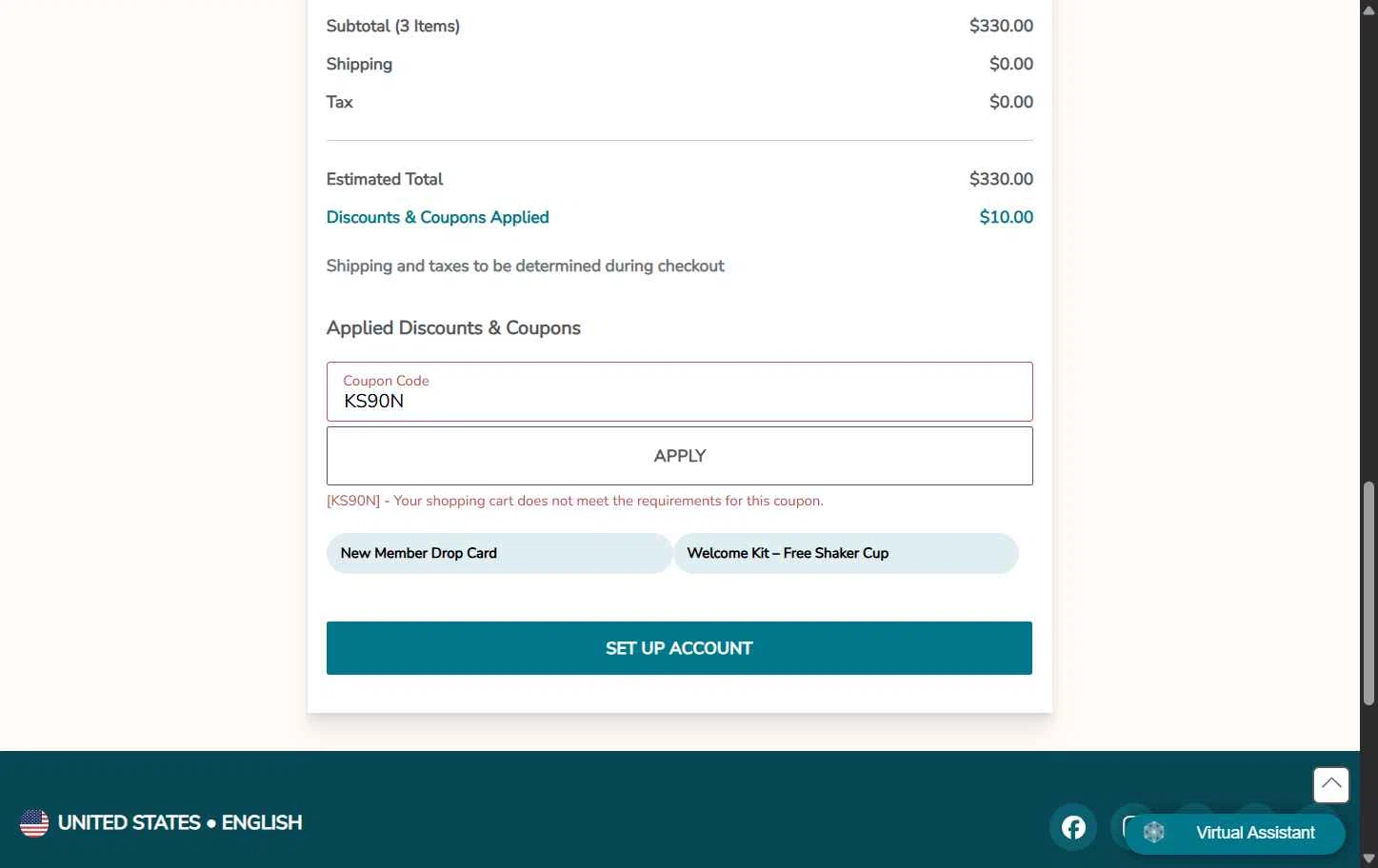 Isagenix checkout page showing Isagenix coupon code box | Screenshot taken by SimplyCodes community member on Oct 1, 2025