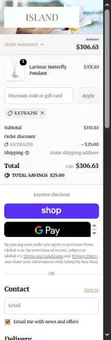 extra25$ coupon verification screenshot