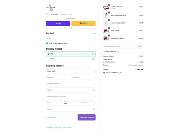 Isle of Dogs checkout page showing Isle of Dogs promo code box | Screenshot taken by SimplyCodes community member on Sep 8, 2025