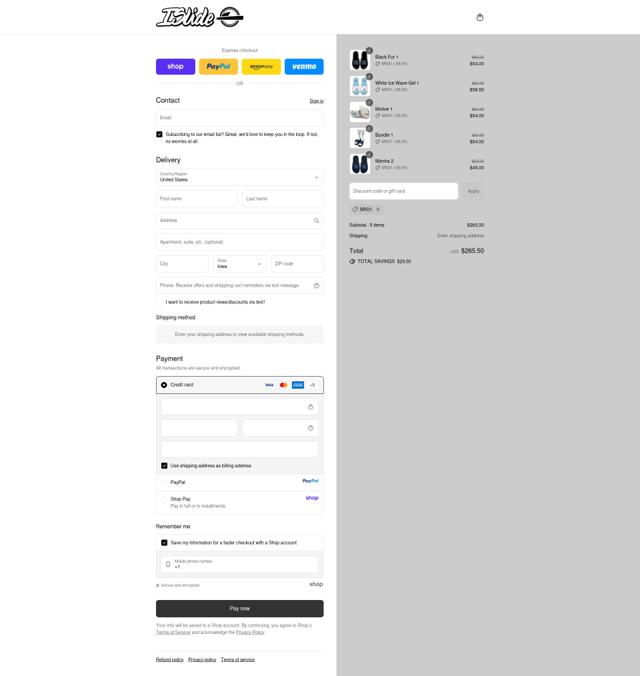 ISlide checkout page showing ISlide promo code box | Screenshot taken by SimplyCodes community member on Sep 10, 2025