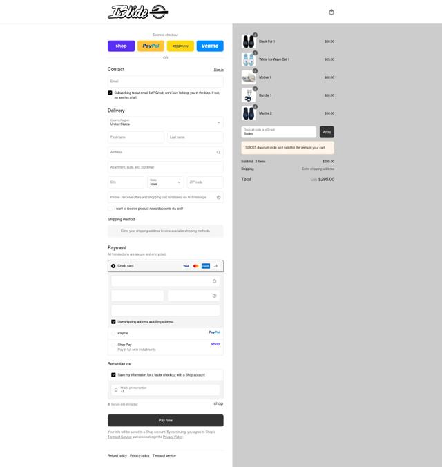 ISlide checkout page showing ISlide promo code box | Screenshot taken by SimplyCodes community member on Sep 14, 2025