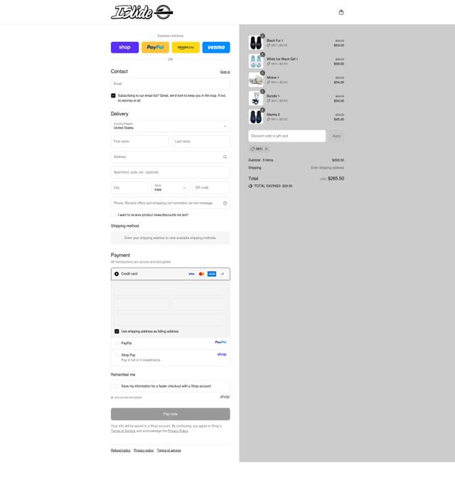 ISlide checkout page showing ISlide promo code box | Screenshot taken by SimplyCodes community member on Sep 14, 2025