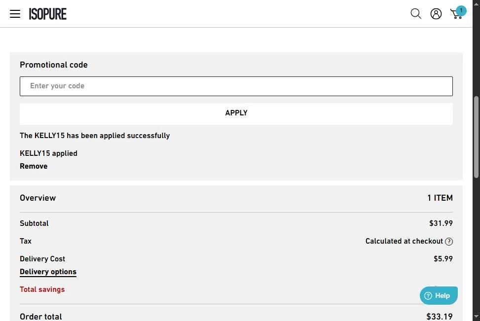 Isopure checkout page showing Isopure coupon code box | Screenshot taken by SimplyCodes community member on Sep 22, 2025