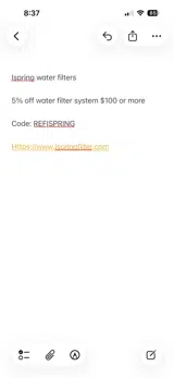 REFISPRING coupon verification screenshot