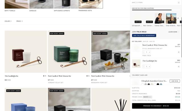 Italic checkout page showing Italic promo code box | Screenshot taken by SimplyCodes community member on Aug 25, 2025