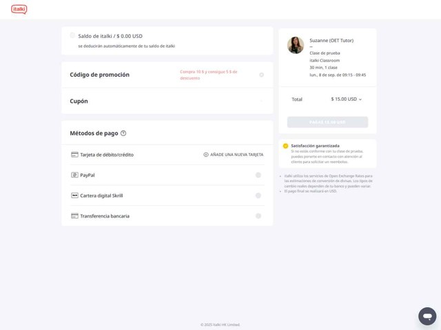italki checkout page showing italki promo code box | Screenshot taken by SimplyCodes community member on Sep 1, 2025