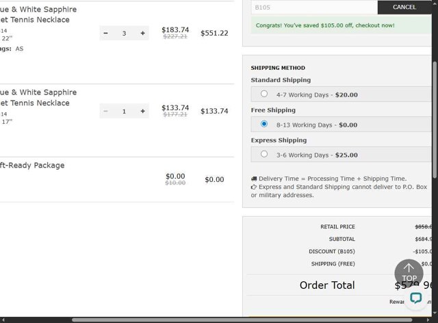 Italo Jewelry checkout page showing Italo Jewelry coupon code box | Screenshot taken by SimplyCodes community member on Aug 27, 2025